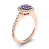 Amethyst Rose Gold Cluster Engagement Ring Lantana