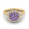 Amethyst Yellow Gold Cluster Engagement Ring Lantana