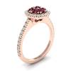 Garnet Ring Rose Gold Cluster Lantana