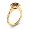 Garnet Ring Yellow Gold Cluster Lantana