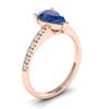 Solid 18k Rose Gold Engagement Ring with Blue Ceylon Sapphire and GIA Certified Diamond Accents