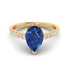 Blue Sapphire Yellow Gold Solitaire Engagement Ring Hera