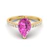 Pink Sapphire Yellow Gold Solitaire Engagement Ring Hera
