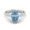 Pear Shape Natural Aquamarine on Three Pronged White Gold Setting