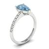 Diamond Accented Natural Aquamarine Solitaire Engagement Ring