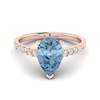 Rose Gold Solitaire Engagement Ring with Aquamarine Centre Stone