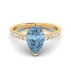 Natural Aquamarine and Diamonds Solitaire Engagement Ring in Australia