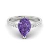 Amethyst White Gold Solitaire Engagement Ring Hera