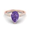 Amethyst Rose Gold Solitaire Engagement Ring Hera