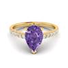 Amethyst Yellow Gold Solitaire Engagement Ring Hera