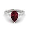 Garnet Ring White Gold Solitaire Hera