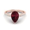 Garnet Ring Rose Gold Solitaire Hera
