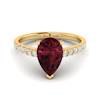 Garnet Ring Yellow Gold Solitaire Hera