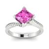 Pink Sapphire White Gold Cushion Cut Engagement Ring Luxy