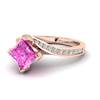 Pink Sapphire Rose Gold Cushion Cut Engagement Ring Luxy