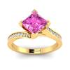 Pink Sapphire Yellow Gold Cushion Cut Engagement Ring Luxy