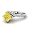 Yellow Sapphire White Gold Cushion Cut Engagement Ring Luxy