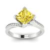Yellow Sapphire White Gold Cushion Cut Engagement Ring Luxy
