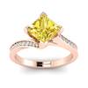 Yellow Sapphire Rose Gold Cushion Cut Engagement Ring Luxy