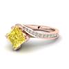 Yellow Sapphire Rose Gold Cushion Cut Engagement Ring Luxy