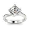 Diamond White Gold Cushion Cut Engagement Ring Luxy