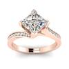 Diamond Rose Gold Cushion Cut Engagement Ring Luxy