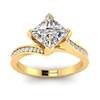 Diamond Yellow Gold Cushion Cut Engagement Ring Luxy