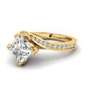 Diamond Yellow Gold Cushion Cut Engagement Ring Luxy