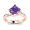 Amethyst Rose Gold Cushion Cut Engagement Ring Luxy