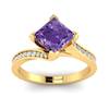 Amethyst Yellow Gold Cushion Cut Engagement Ring Luxy