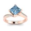 Aquamarine Rose Gold Cushion Cut Engagement Ring Luxy