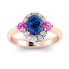 Blue Sapphire Rose Gold Colour Accented Engagement Ring Birdberry