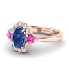 Blue Sapphire Rose Gold Colour Accented Engagement Ring Birdberry