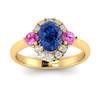 Blue Sapphire Yellow Gold Colour Accented Engagement Ring Birdberry