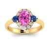 Pink Sapphire Yellow Gold Colour Accented Engagement Ring Birdberry