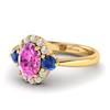 Pink Sapphire Yellow Gold Colour Accented Engagement Ring Birdberry