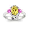 Yellow Sapphire White Gold Colour Accented Engagement Ring Birdberry