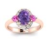 Amethyst Rose Gold Colour Accented Engagement Ring Birdberry