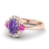 Amethyst Rose Gold Colour Accented Engagement Ring Birdberry