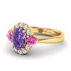 Amethyst Yellow Gold Colour Accented Engagement Ring Birdberry