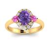 Amethyst Yellow Gold Colour Accented Engagement Ring Birdberry