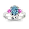 Aquamarine White Gold Colour Accented Engagement Ring Birdberry