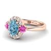 Aquamarine Rose Gold Colour Accented Engagement Ring Birdberry