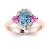Aquamarine Rose Gold Colour Accented Engagement Ring Birdberry