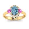 Aquamarine Yellow Gold Colour Accented Engagement Ring Birdberry