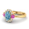 Aquamarine Yellow Gold Colour Accented Engagement Ring Birdberry