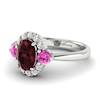 Garnet Ring White Gold Colour Accented Birdberry