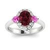 Garnet Ring White Gold Colour Accented Birdberry