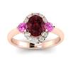 Garnet Ring Rose Gold Colour Accented Birdberry