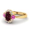 Garnet Ring Yellow Gold Colour Accented Birdberry